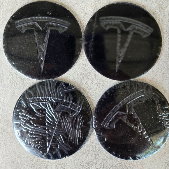 Wheel Cover Center Emblem Sticker for Tesla - Picture 2 of 2